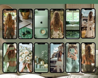 Green Aesthetic Stock Photos 160 Canva Images Nature Lifestyle Bundle