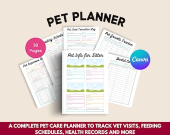 Pet Care Planner Printable Pet Organizer for Medical Records and Sitter Info