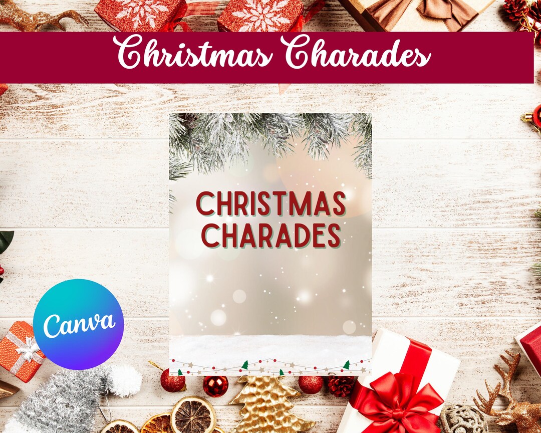 Christmas Charades Game – 30 Printable Cards | Holiday Party Game for ...