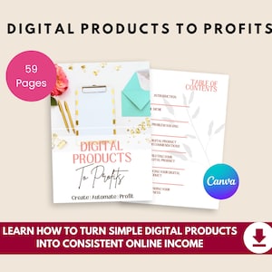 Digital Products to Profits | Online Business Guide | Passive Income eBook