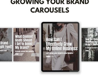 Brand Growth Instagram Carousel Templates | Canva Carousel Posts for Coaches & Entrepreneurs | Editable Social Media Templates