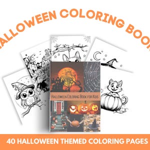 Halloween Coloring Book for Kids | Printable Spooky Cute Coloring Pages | Halloween Party Activity | Digital Download