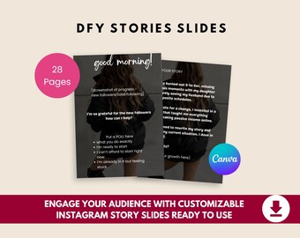 DFY Instagram Story Slides | Canva Templates | Social Media Content Pack