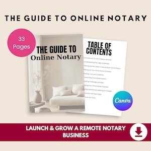 Online Notary Business Guide | Remote Notary Setup & Marketing Plan | Work from Home PDF