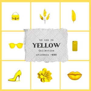 50 Yellow Emoji Stickers | Fun iMessage and Social Media Pack | Master Resell Rights