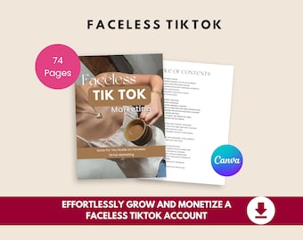 Faceless TikTok Marketing Guide | AI Video Creation, Monetization (Digital Download)