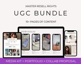 UGC Portfolio & Media Kit Vorlage | UGC Vertrag + Brand Plug | Canva Bearbeitbares PLR-Toolkit
