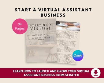 Start a Virtual Assistant Business Guide | Beginner VA Startup Plan & Client Strategy | Digital Download