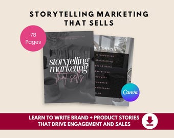 Storytelling Marketing Guide, Brand Storytelling Workbook, Emotional Content Strategy PDF for Small Business & Creators