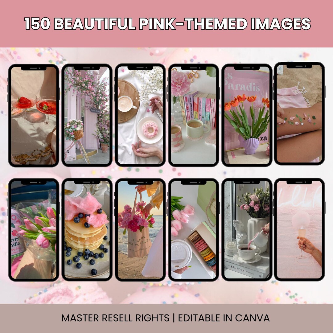 Pink Stock Photos | 150 Faceless Images, Canva Editable (PLR + MRR) - Etsy