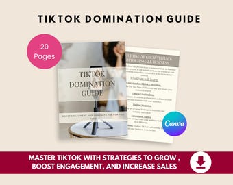 Guía para dominar TikTok / Aumenta la interacción y domina el crecimiento en TikTok / Libro electrónico de marketing para pequeñas empresas