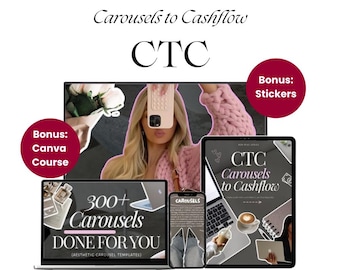 Faceless Content Mini Course | 300 Instagram Carousel Templates + MRR | Canva Content Kit (Digital Download)