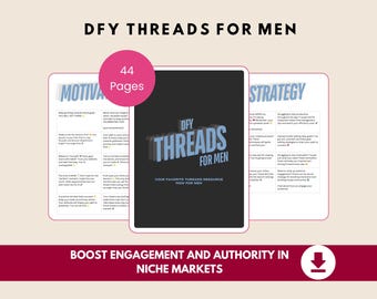 DFY Threads for Men | 150+ Business & Personal Brand Posts | Master Resell Rights (MRR) | Digital Download