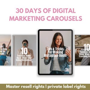 Instagram Karussell Vorlagen für Digitales Marketing | 30 Tage bearbeitbarer Canva Inhalt für Coaches & Online Business