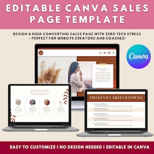 Crafter Sales Page Template | Editable Canva Template for Crafting Services | Digital Download