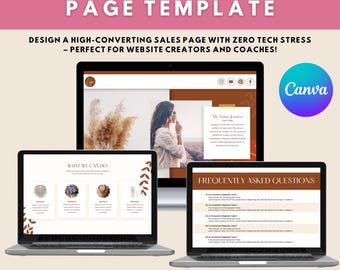 Modèle de page de vente d'artisanat Canva modifiable pour les services faits main et les vendeurs Etsy