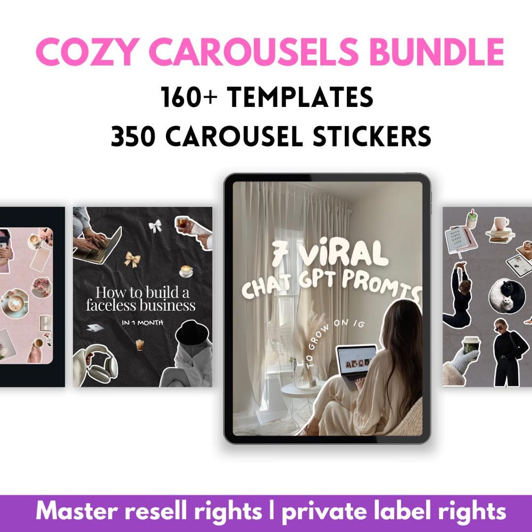 Cozy Instagram Carousel Templates | Canva PLR, Faceless Marketing ...