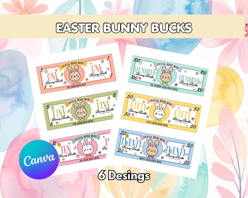 Bunny Bucks Printable Easter Play Money | Egg Hunt Rewards (PDF ...