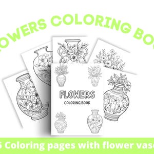 Floral Vase Coloring Pages: 25 Printable Art Therapy Designs (PDF Download