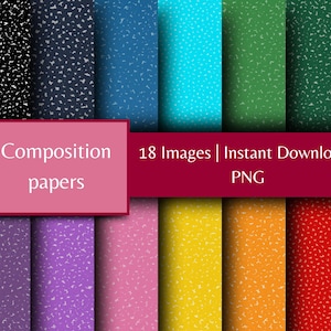Composition Notebook Digital Paper | 18 Seamless Marbled Patterns in Multiple Colors | Printable School Backgrounds | 8.5x11