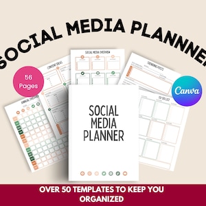 Planificateur de médias sociaux : calendrier de contenu, stratégie marketing (téléchargement numérique)