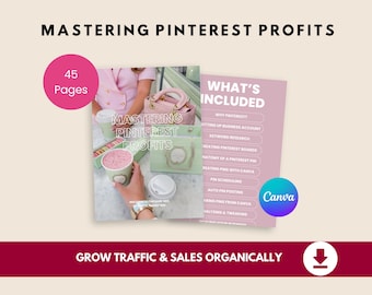 Pinterest Marketing Guide | Growth Strategy, SEO, Canva Pins (PLR)