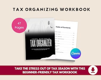 Tax Organizing Workbook | Small Business & Self-Employed Tax Prep Guide | Digital Download