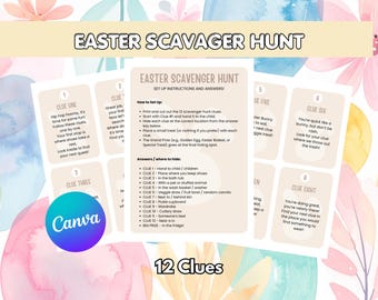 Printable Easter Scavenger Hunt Clues | Kids Easter Game (Instant Download)