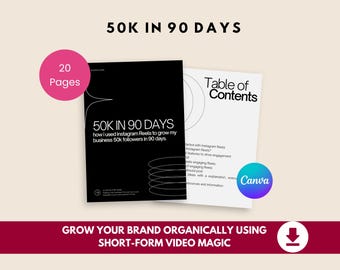 50K in 90 Days Instagram Growth Guide | Viral Reels Strategy + Content Plan | Digital Download