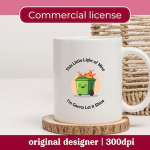 Cute Dumpster Fire PNG | Happy Dumpster Flame Clipart | Funny Chaos Sticker Design | Digital Download