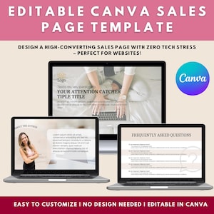 Editable Canva Sales Page Template: High-Converting Landing Page (Digital Download)
