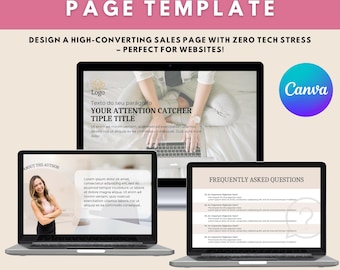 Editable Canva Sales Page Template: High-Converting Landing Page (Digital Download)