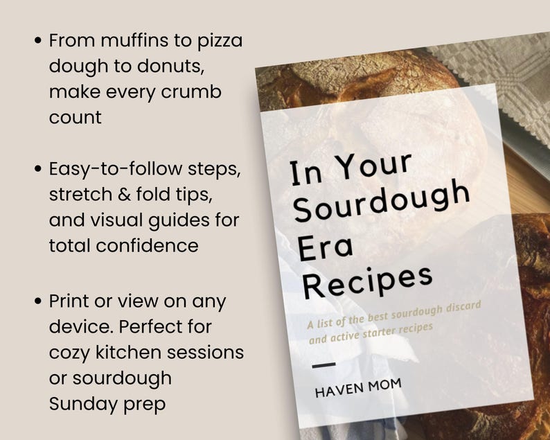 Sourdough Recipe Book PDF | 60+ Starter & Discard Recipes | Bread, Muffins, Desserts, Meals | Digital Download Cookbook | PLR MRR image 3