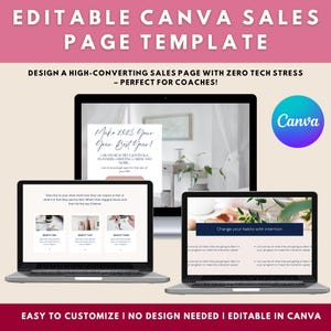 Intuitive Coaching Course Sales Page, Editable Landing Page Template, Canva Digital Product