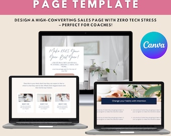 Canva Sales Page Template | Intuitive Coaching Landing Page (Digital Product)