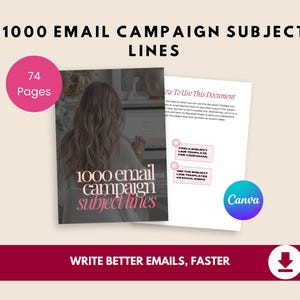 1000 Email Subject Lines: Sales & Engagement Copywriting Templates (Digital Download)