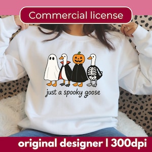 Spooky Goose Halloween Clipart: Funny Costume Geese PNG (Digital Download)
