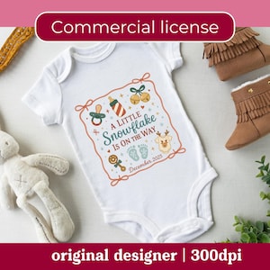 Christmas Baby Announcement: Winter Pregnancy Reveal, Editable Canva Template (Digital Download)
