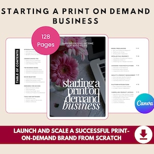 Print On Demand Business Guide | Start a Profitable Etsy POD Shop with Printify and Printful | Digital Download Bundle