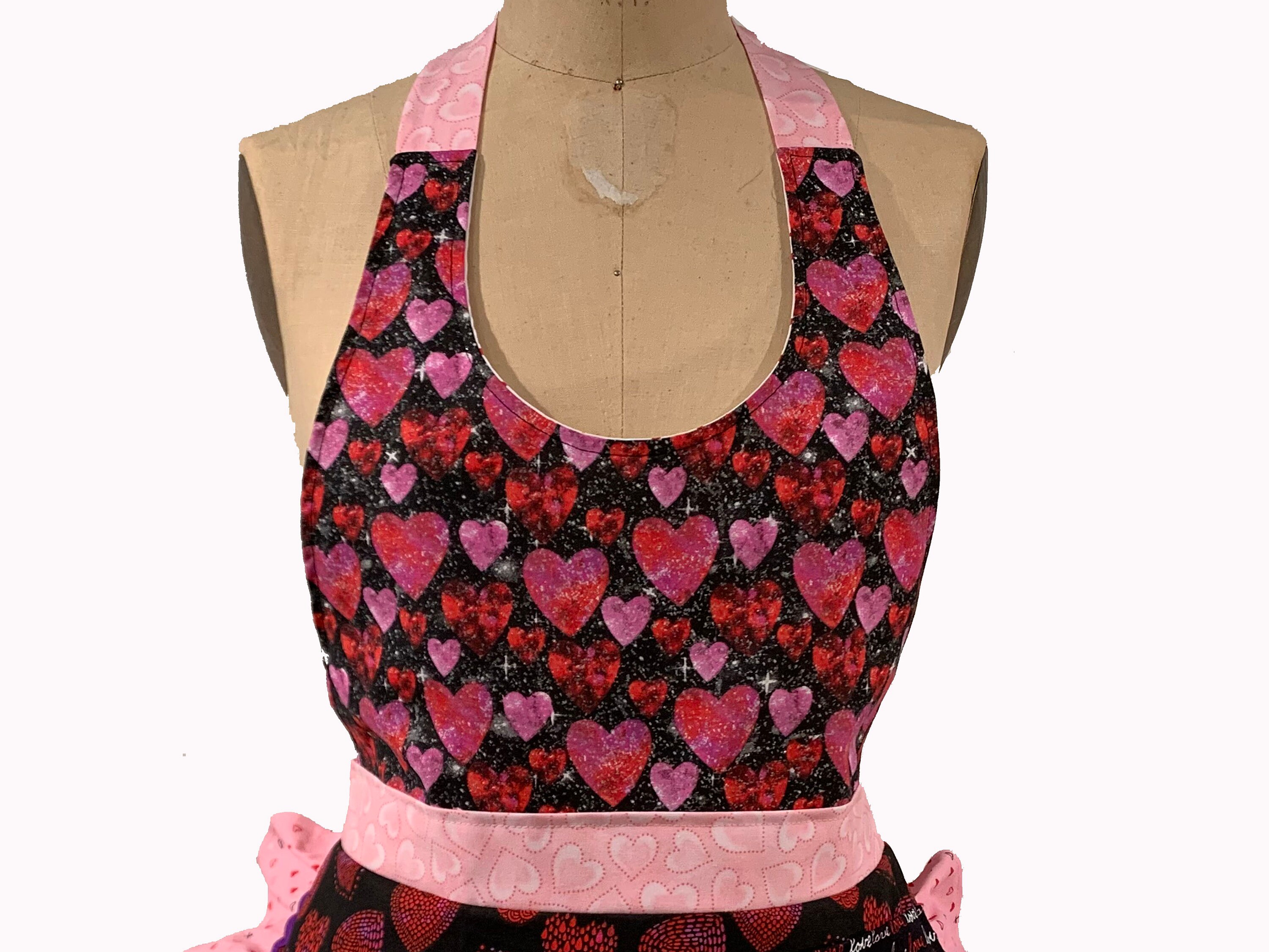 Heart Print Apron Valentines Day Gift Women's Bib Etsy