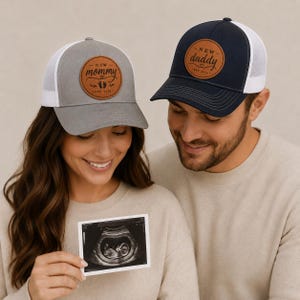 Nouvelle maman et nouveau papa | Casquettes pour faire-part de grossesse