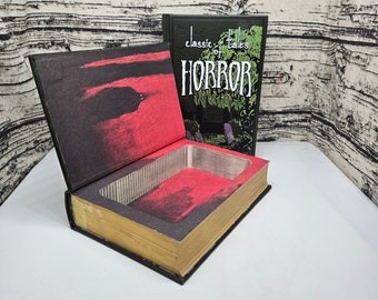 Classic Tales of Horror Hollow Book Safe leather bound classic Bookworm Gift Bookish Gift Jewelry Box Goth Aesthetic Horror Decor Halloween