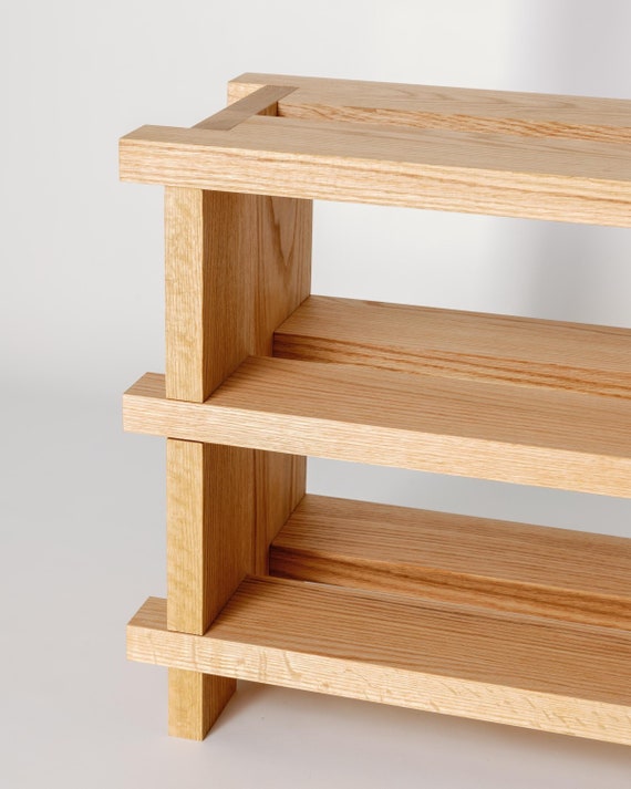 Modern Minimalist Wooden Shoe Storage Bench: Entryway Organizer