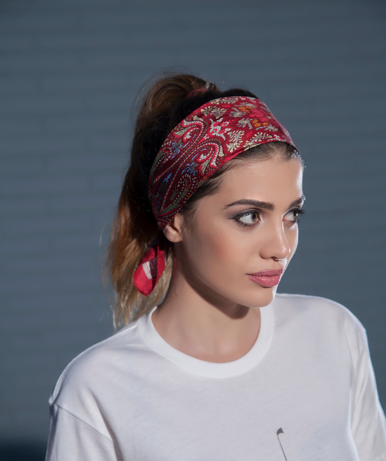 Silk Headband Silk Head Wrap Red Headband Summer Headband Etsy