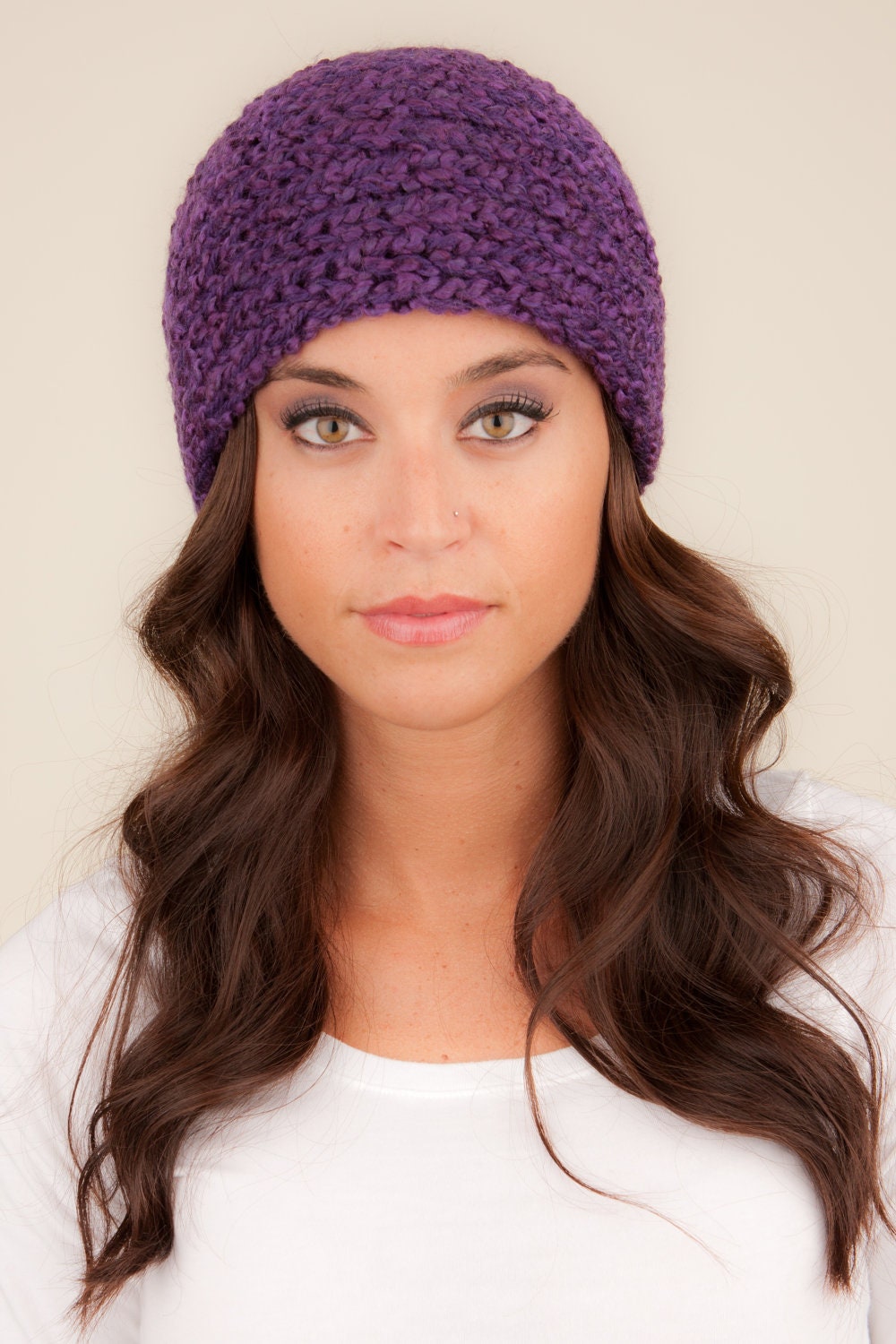 Wool Headband Purple Knit Headband Winter Headband Purple Etsy