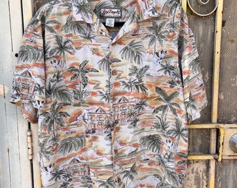 Vintage 90's Tommy Bahama style Big DOG  Hawaiian Shirt