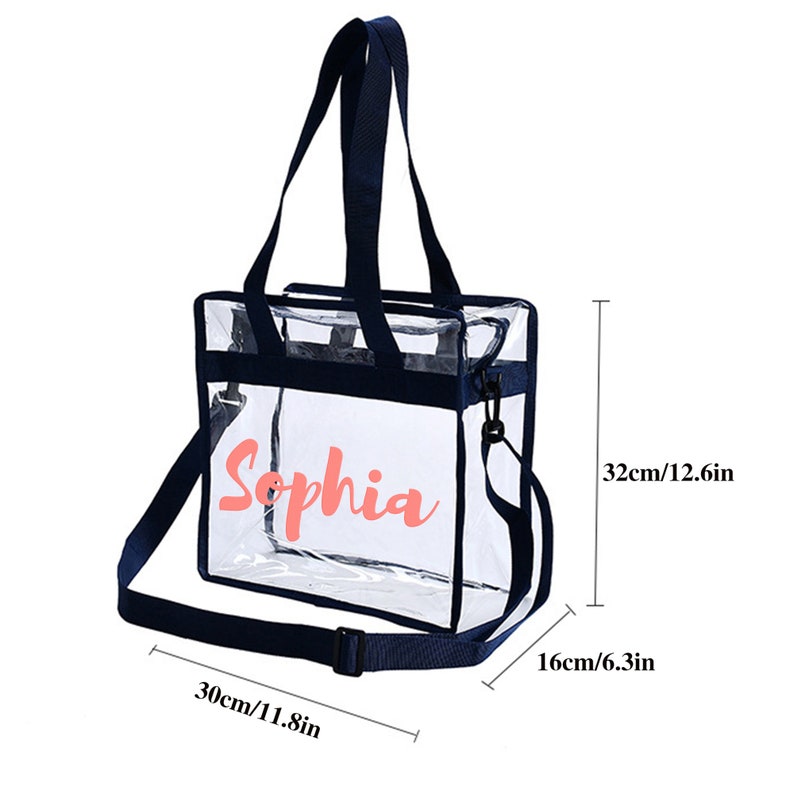 Clear Tote Bag Custom Name Bags Large Capacity Travel Bag Etsy