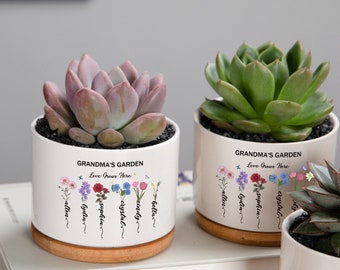 Personalized Plant Pot - Grandma's Garden - Flower Pot - Gift for Grandma - Mother's Day Gift - Mom Gifts - Birthday Gift - Custom Kids Name