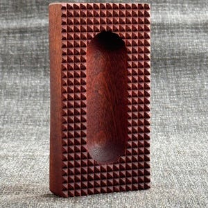 Handcrafted Wooden Ravioli Mold - Geometric Design, Premium Wood, 13x7 cm