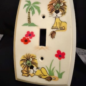 Vintage plaatafdekking lichtschakelaar voor kinderen